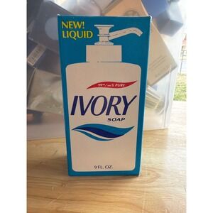 Vintage NOS 1982 Sealed Ivory Liquid Soap 9 oz Blue Pump Proctor & Gamble